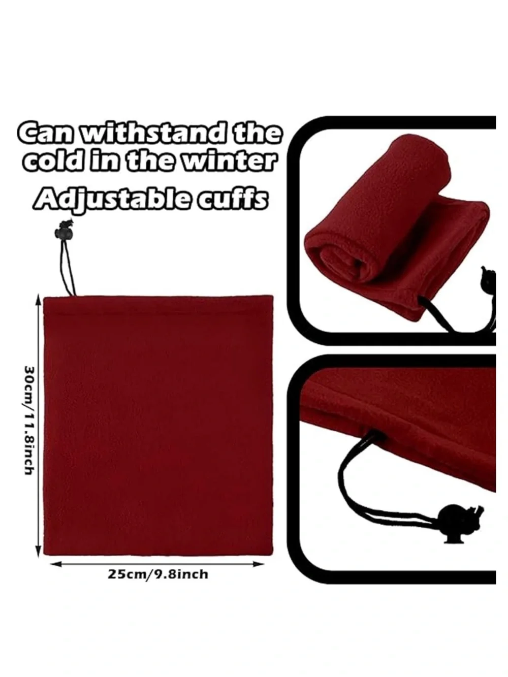 💞 New Maroon Thermal Fleece Neck Warmer Gaiter and Face Cover